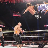 Styles battling John Cena at Royal Rumble 2017.