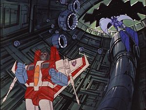 Starscream and Scourge within Unicron's head.