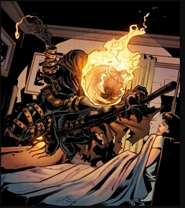 Jack O'Lantern (Crime-Master's) (Earth-616) and Elizabeth Brant (Earth-616) from Venom Vol 2 3 0001