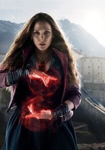 Elizabeth Olsen as Scarlet Witch in the Marvel Cinematic Universe.