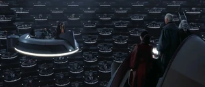 Amedda hearing Queen Amidala call for a vote of no confidence in Chancellor Valorum's favor.