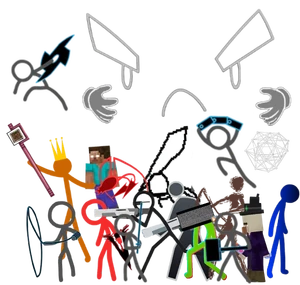 The Dark Lord with the other villains.