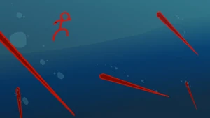 The Dark Lord about to attack the Chosen One.