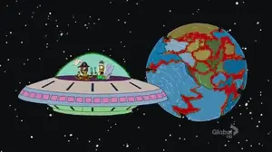 Kand and Kodos almost got hit by an object thrown by one of the Mayan gods.