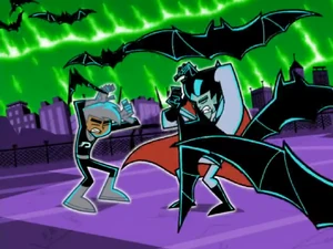 Vlad and Danny duck from the bats the Fright Knigh left behind.