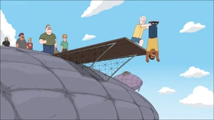 Bill Clinton dangling Gerald Fitzgerald off a blimp.