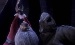 Oogie and Santa suddenly noticing a feminine leg.