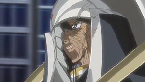 Z-one's mask is broken, revealing Yusei's face.