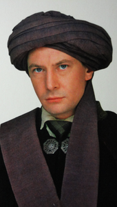 Quirrell in 1991, wearing a turban to hide Voldemort's presence.