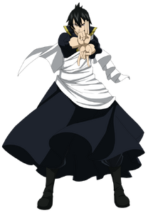 Zeref in an attack pose.