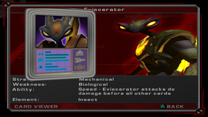 The Eviscerator's trading card.