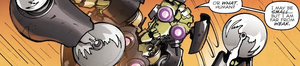Malignus reveals his weapons.