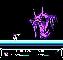 Nemo faces the Nightmare King in Little Nemo: Dream Master.