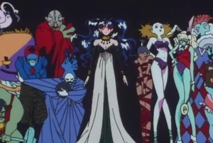 Queen Nehelenia forms the Dead Moon Circus with her transformed royal subjects.