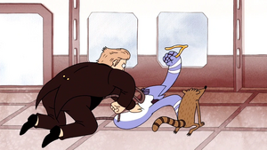 Richard Buckner punches Mordecai.