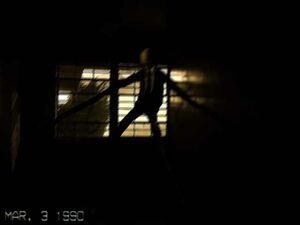 Slender Man busting inside someone's home.