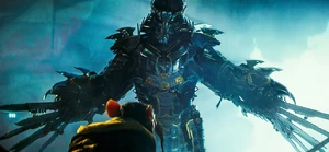 The Shredder faces Master Splinter.