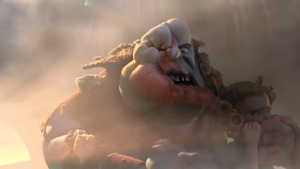 "Give me my hat!" Snatcher holding Winnie hostage while demanding to be given the white hat.