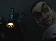 G-man with titan speaker infected-large parasitic dude