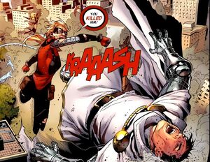 Doctor Doom being hit by Cassie Lang.