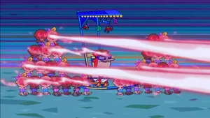 The super babies have laser eyes.