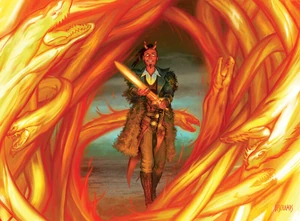 Tibalt opening the Omenpaths to traverse Kaldheim.