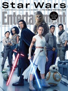 Kylo, Rey and the Resistence on the Entertainment Weekly cover for The Rise of Skywalker.