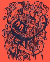 TH Gang.jpeg (170 KB) Chicken Ghost along with Trevor Henderson's other creatures.