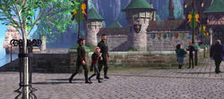 The Duke and his bodyguards arriving in Arendelle.
