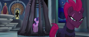 “what I can really do.” - Tempest Shadow.jpeg (136 KB) The Storm King appearing outside, showing he’s already arrived in Canterlot, while Tempest has finally brought Twilight to him and was about to explain her goal to her but didn’t notice his presence.
