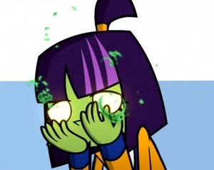 Upon the stank exposure, the process began where her skin became green, while her eyes would glow in yellow before popping out like crabs', just like other stanked victims.