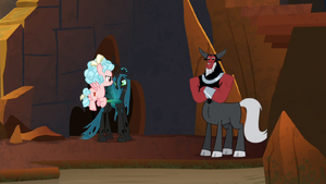 Cozy, Chrysalis, and Tirek scheming S9E17