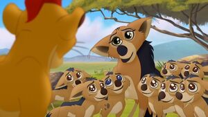 Reirei and her sons acting cute to Kion.