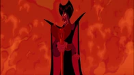 "A snake am I..." Jafar coming through the flames.