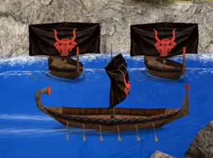 Some of Kamos' iconic pirate ships.