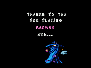 Mr. Dark's last physical appearance in the credits of the Atari Jaguar version of Rayman.