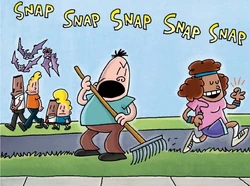 Mr. Krupp yelling at an passing woman.