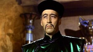 Christopher Lee as Fu Manchu in The Brides of Fu Manchu.