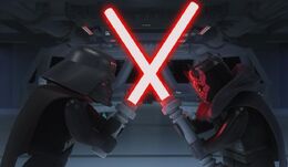 Darth Vader Vs Darth Maul in LEGO Star Wars: The Empire Strikes Out.