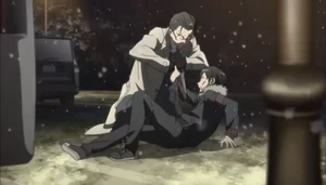 Sugou attempting to stab Kazuto when he is trying to find Asuna, but fails before he is defeated.