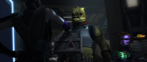 Ventress subtracted her share from Blank's bounty payment and returned the rest to Bossk.