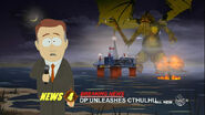 Cthulhu terrorizing an oil rig as seen in the news.