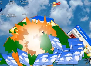 The Dark Lord throws the ball of fire at the Animator.