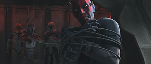 As he was captured, Maul wailed in terror of what was to come, claiming that all would burn and die, with his cries ending once Rex shot him with a stun blast.