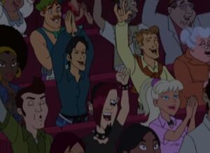 Charlotte in the crowd during the episode "American Idol Parody Clip Show".