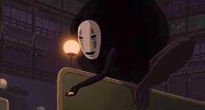 No-Face luring Aogaeru.