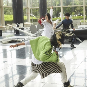 Ageha fighting Makoto Fukami and Alain.