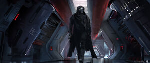 Concept art of Kylo in the First Order's ship.