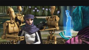 Gunray captures Padme on Rodia.