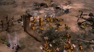 King Dáin and his warriors defeated the wyrm.